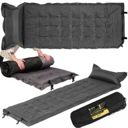 Samonafukovacia karimatka s vankúšom 188x66x5 cm, šedá SPRINGOS VOYAGER