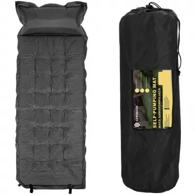 Samonafukovacia karimatka s vankúšom 188x66x5 cm, šedá SPRINGOS VOYAGER