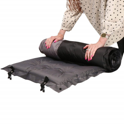 Samonafukovacia karimatka s vankúšom 188x66x5 cm, šedá SPRINGOS VOYAGER