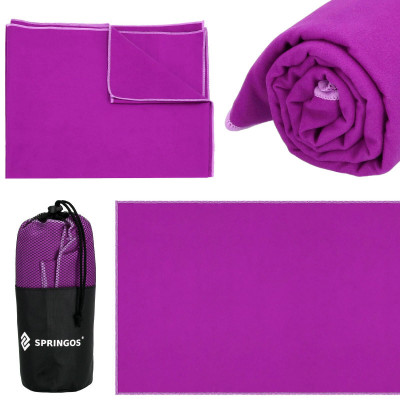 Rýchloschnúci uterák 150x75 cm, fialový SPRINGOS MENORCA