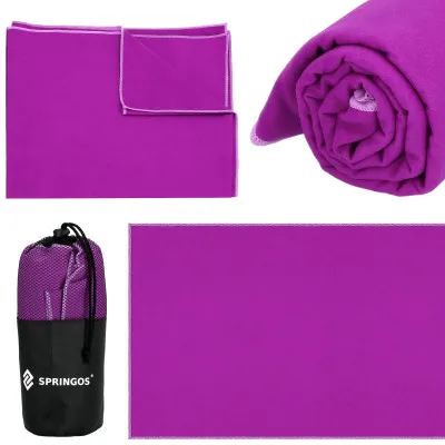 Rýchloschnúci uterák 150x75 cm, fialový SPRINGOS MENORCA