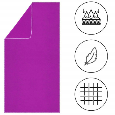 Rýchloschnúci uterák 150x75 cm, fialový SPRINGOS MENORCA