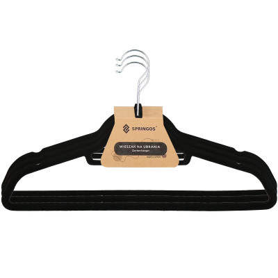 Plastové ramienka na šaty, čierne, sada 3ks SPRINGOS HG0041