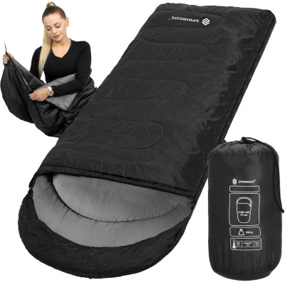 Spací vak 210x73 cm, čierny SPRINGOS ZOLA