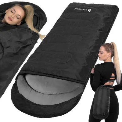 Spací vak 210x73 cm, čierny SPRINGOS ZOLA