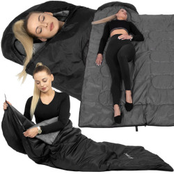 Spací vak 210x73 cm, čierny SPRINGOS ZOLA