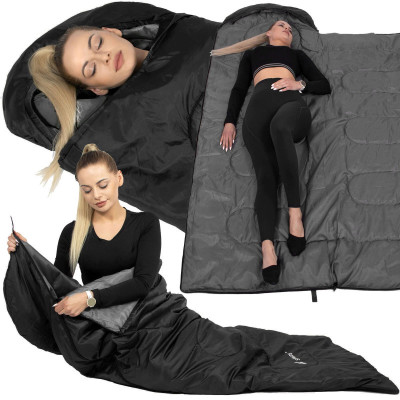 Spací vak 210x73 cm, čierny SPRINGOS ZOLA