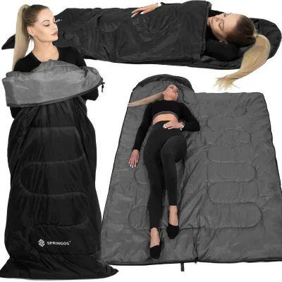 Spací vak 210x73 cm, čierny SPRINGOS ZOLA