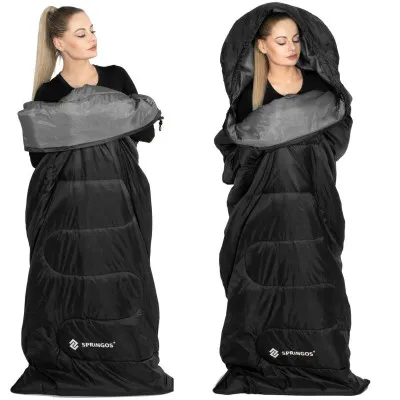 Spací vak 210x73 cm, čierny SPRINGOS ZOLA