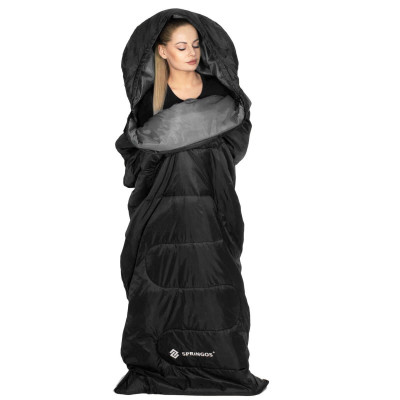 Spací vak 210x73 cm, čierny SPRINGOS ZOLA