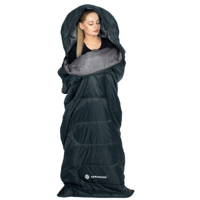 Spací vak 210x73 cm, grafitový SPRINGOS ZOLA