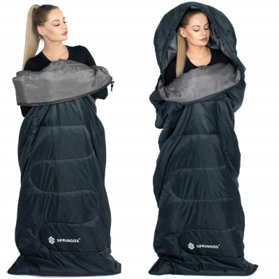 Spací vak 210x73 cm, grafitový SPRINGOS ZOLA