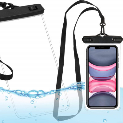 Vodeodolné púzdro na telefón SPRINGOS CS0017 transparentné