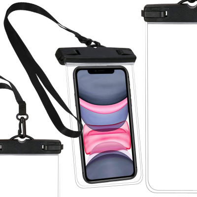 Vodeodolné púzdro na telefón SPRINGOS CS0017 transparentné