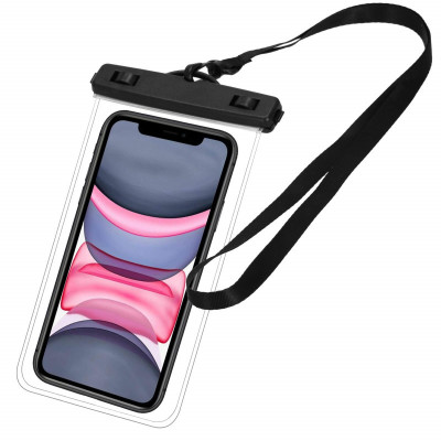 Vodeodolné púzdro na telefón SPRINGOS CS0017 transparentné