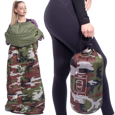 Spací vak 210x73 cm, khaki SPRINGOS ZOLA