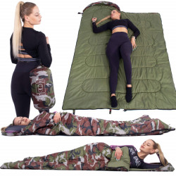 Spací vak 210x73 cm, khaki SPRINGOS ZOLA