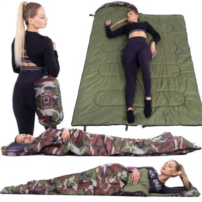 Spací vak 210x73 cm, khaki SPRINGOS ZOLA