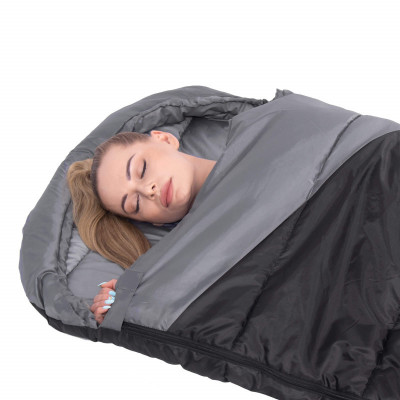 Spací vak 220x80 cm, čierny SPRINGOS MUMI