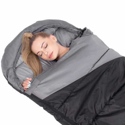 Spací vak 220x80 cm, čierny SPRINGOS MUMI