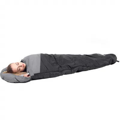 Spací vak 220x80 cm, čierny SPRINGOS MUMI