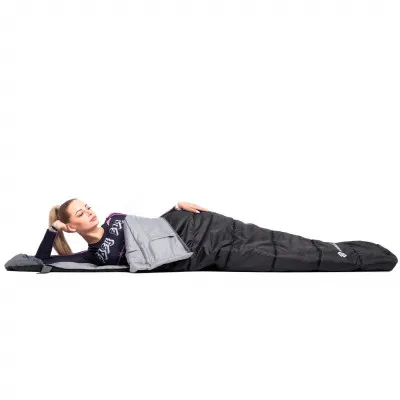 Spací vak 220x80 cm, čierny SPRINGOS MUMI