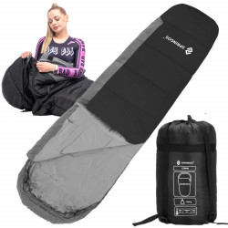 Spací vak 220x80 cm, čierny SPRINGOS MUMI
