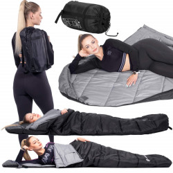 Spací vak 220x80 cm, čierny SPRINGOS MUMI