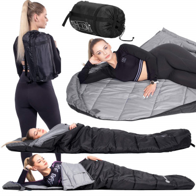 Spací vak 220x80 cm, čierny SPRINGOS MUMI