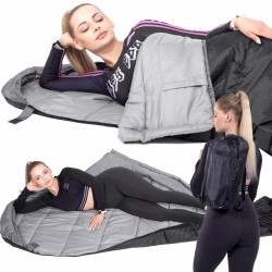 Spací vak 220x80 cm, čierny SPRINGOS MUMI