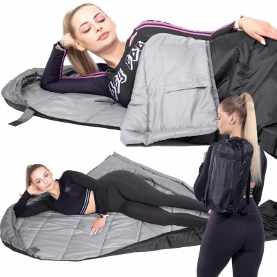 Spací vak 220x80 cm, čierny SPRINGOS MUMI