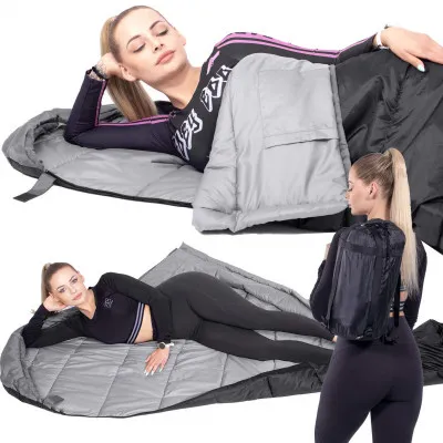 Spací vak 220x80 cm, čierny SPRINGOS MUMI