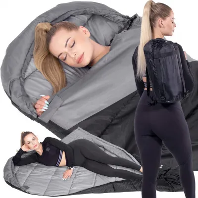 Spací vak 220x80 cm, čierny SPRINGOS MUMI