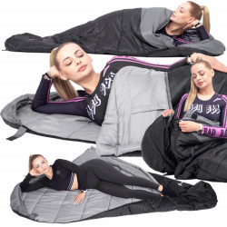 Spací vak 220x80 cm, čierny SPRINGOS MUMI