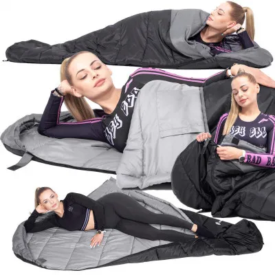 Spací vak 220x80 cm, čierny SPRINGOS MUMI