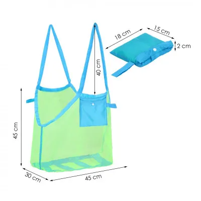 Plážová taška s uchami SPRINGOS PORTA modro-zelená