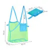 Plážová taška s uchami SPRINGOS PORTA modro-zelená