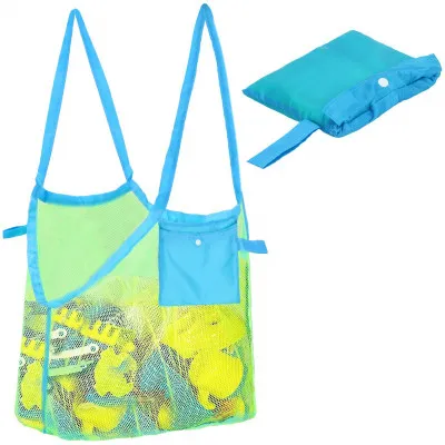 Plážová taška s uchami SPRINGOS PORTA modro-zelená