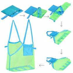 Plážová taška s uchami SPRINGOS PORTA modro-zelená