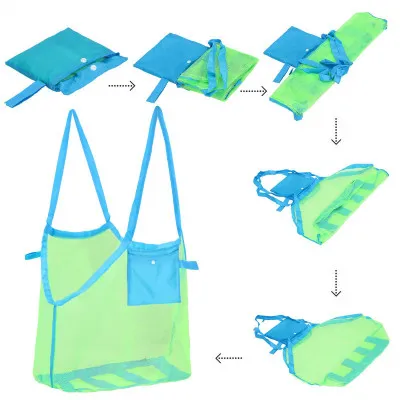 Plážová taška s uchami SPRINGOS PORTA modro-zelená