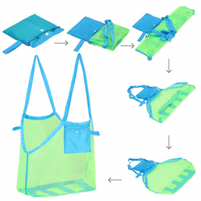 Plážová taška s uchami SPRINGOS PORTA modro-zelená