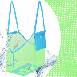 Plážová taška s uchami SPRINGOS PORTA modro-zelená