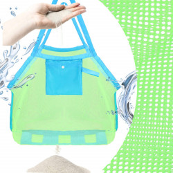 Plážová taška s uchami SPRINGOS PORTA modro-zelená