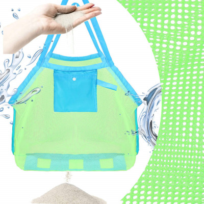 Plážová taška s uchami SPRINGOS PORTA modro-zelená