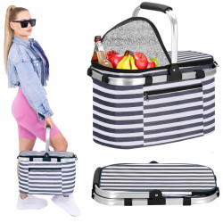 Chladiaca taška 28l, modro-biele pruhy SPRINGOS BELICE