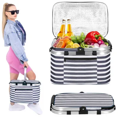 Chladiaca taška 28l, modro-biele pruhy SPRINGOS BELICE