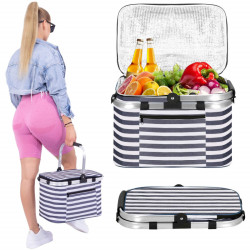 Chladiaca taška 28l, modro-biele pruhy SPRINGOS BELICE