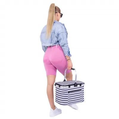 Chladiaca taška 28l, modro-biele pruhy SPRINGOS BELICE