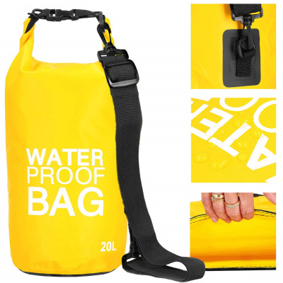 Nepremokavý vak 20l SPRINGOS WATER PROOF BAG žltý