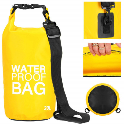 Nepremokavý vak 20l SPRINGOS WATER PROOF BAG žltý